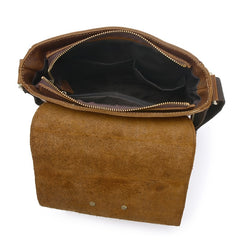 Retro Style Leather Men's Crossbody Bag