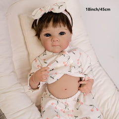 Realistic Vinyl Open Eye Bettie Doll Full Body with Implanted Hair Floral Outfit
