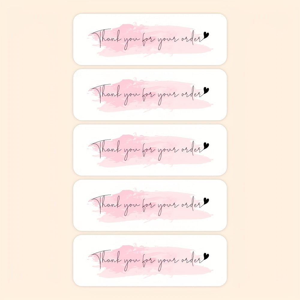 120pcs Pink Thank You For Your Order Sticker