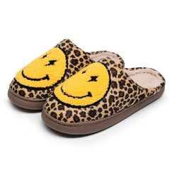 Leopard Pattern Plush Slippers Comfortable & Warm Home Shoes