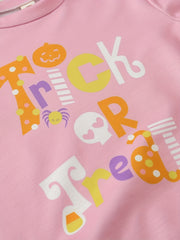 3pcs Toddler Girl Halloween Sweatshirts Comfy Long Sleeve Pullover Top