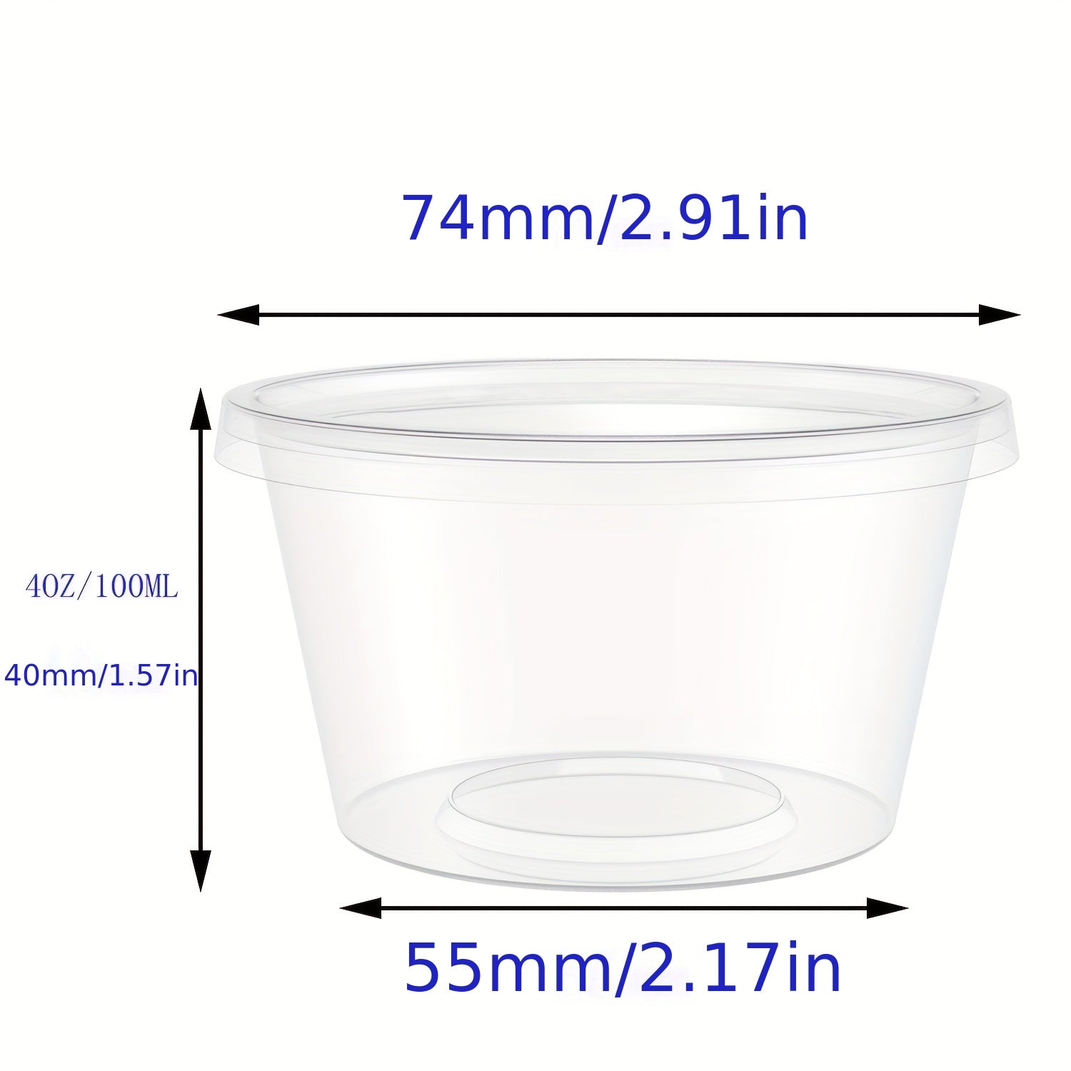 50pcs 2.4 oz Mucus Foam Ball Storage Container with Lid