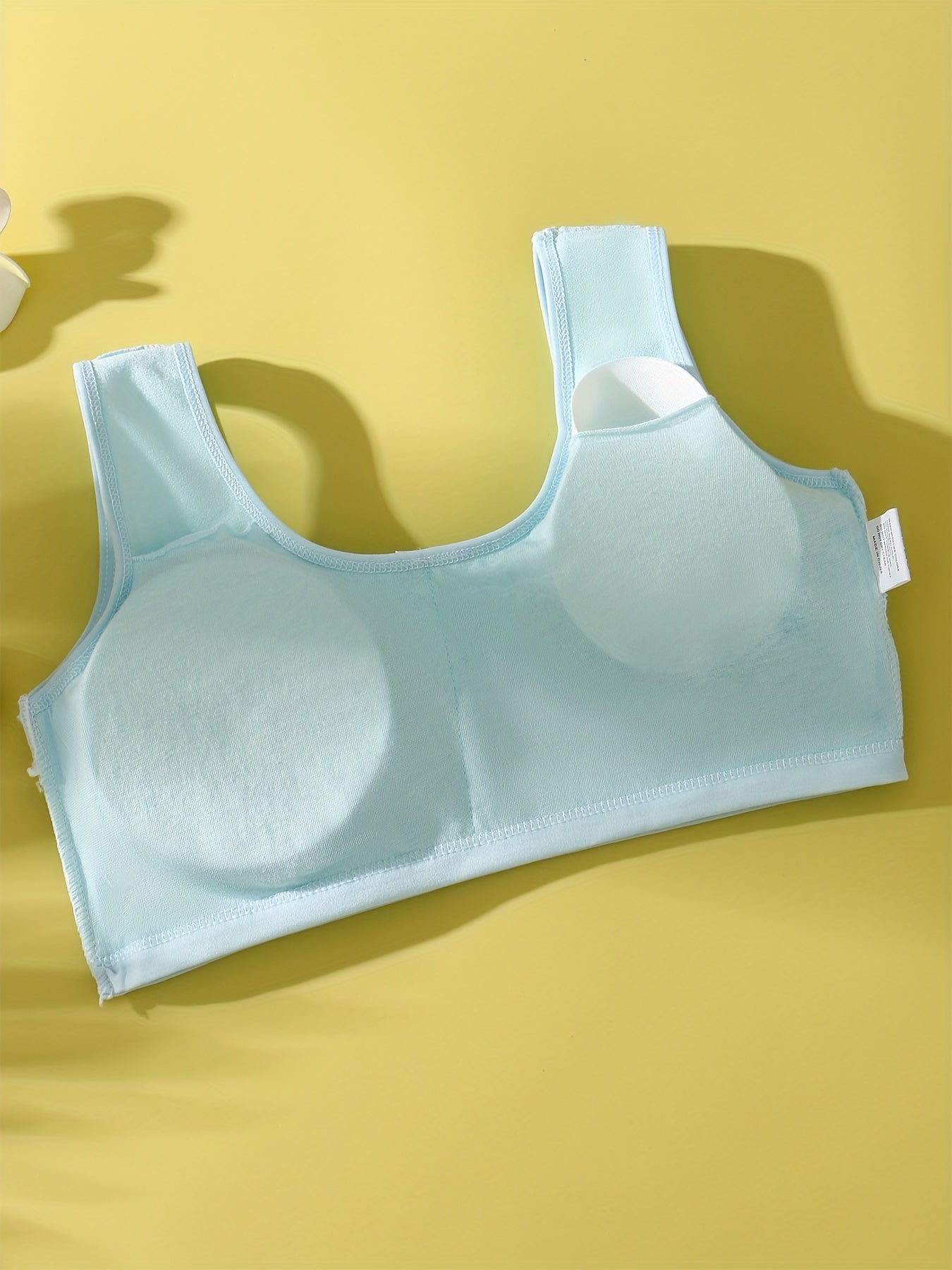 4pcs Girl's Bra Bowknot Decor Underwear No Steel Ring Breathable Bralette 7 13Y