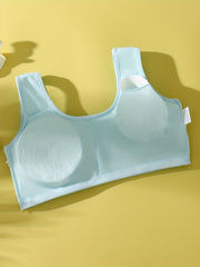 4pcs Girl's Bra Bowknot Decor Underwear No Steel Ring Breathable Bralette 7 13Y