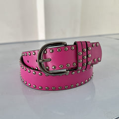 Women's PU Leather Belt Beaded Studded Punk Style