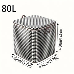 2pcs Houndstooth Storage Basket Large Zipper Box for Cloth