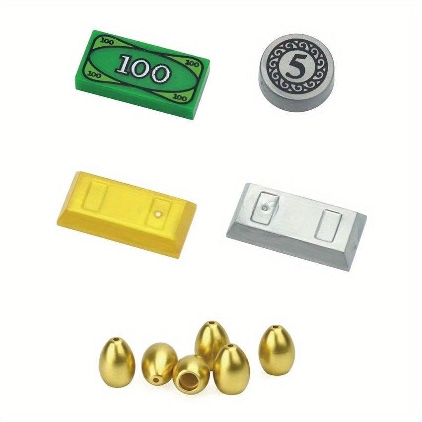 City Building Blocks Toy Treasure Gem Printed Block Golden Silver Diamond