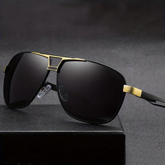 Men's Vintage Polarized Square Sunglasses UV Protection Sunshade