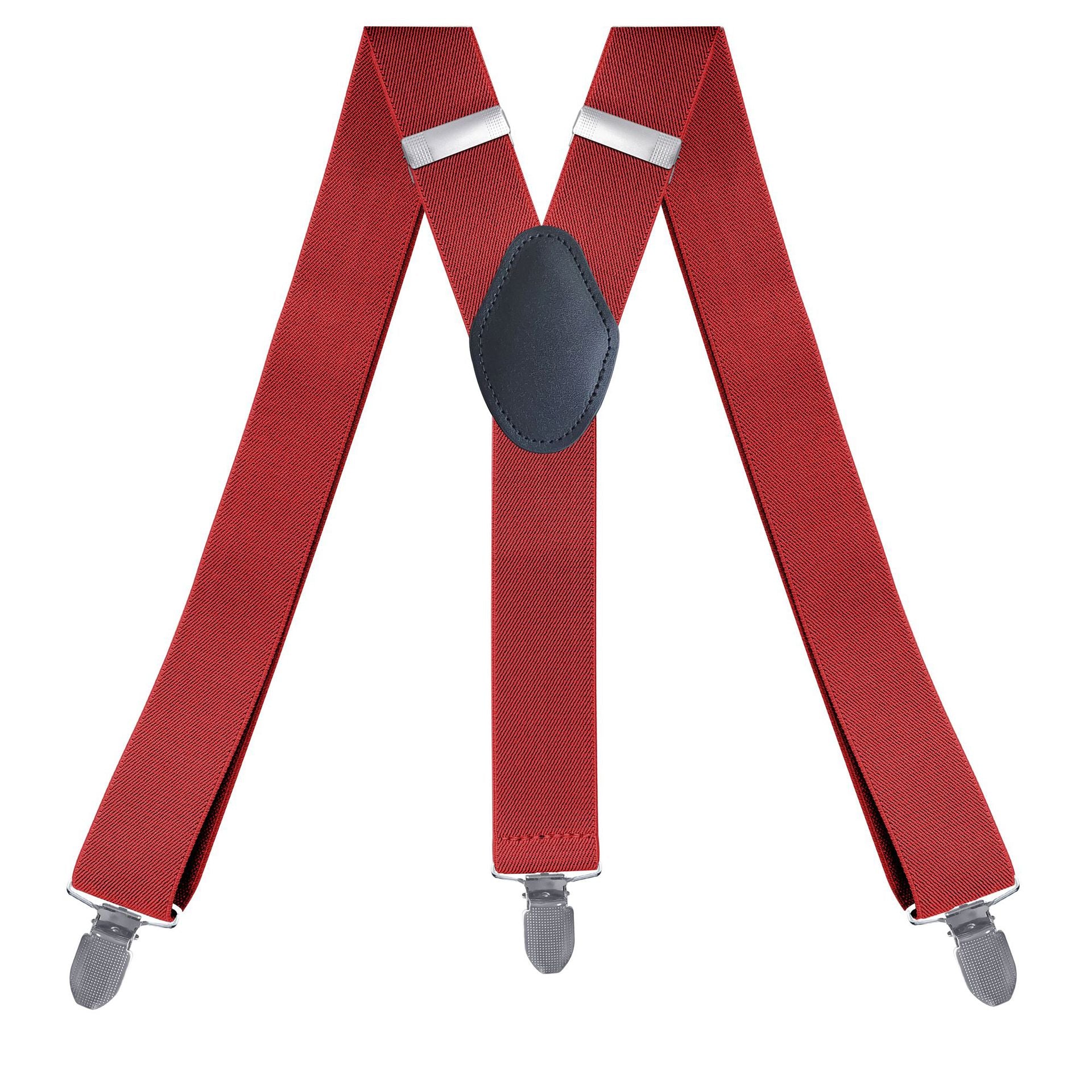Men's Adjustable Elastic Heavy Duty Suspenders - Y Shape - 3 Clips