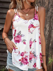 Floral Print Scoop Neck Cami Top