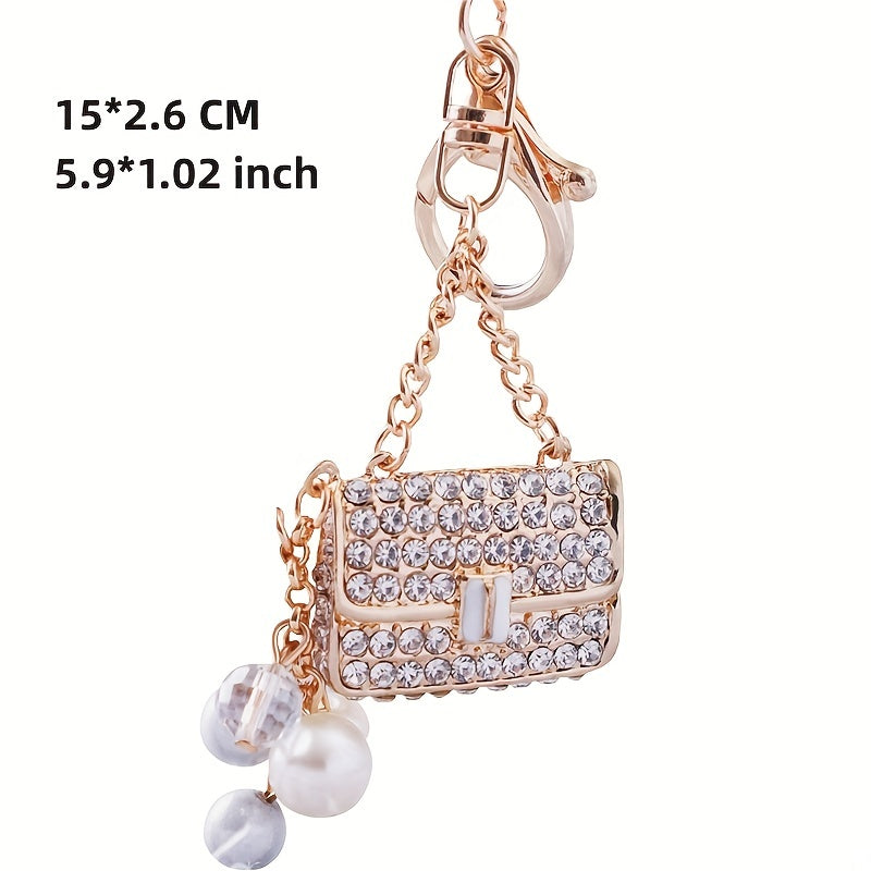 Sparkling Rhinestone Car Key Chain Perfect Gift for Women's Bag Pendant