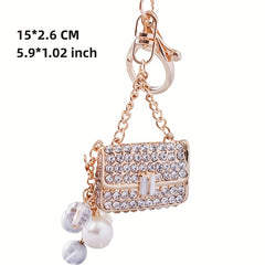 Sparkling Rhinestone Car Key Chain Perfect Gift for Women's Bag Pendant