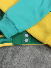 Letter Print Hooded Jacket with Pockets