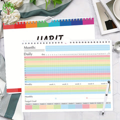 Trees Habit Tracker Wall Calendar & Journal Spiral Binding 10.8 Inches
