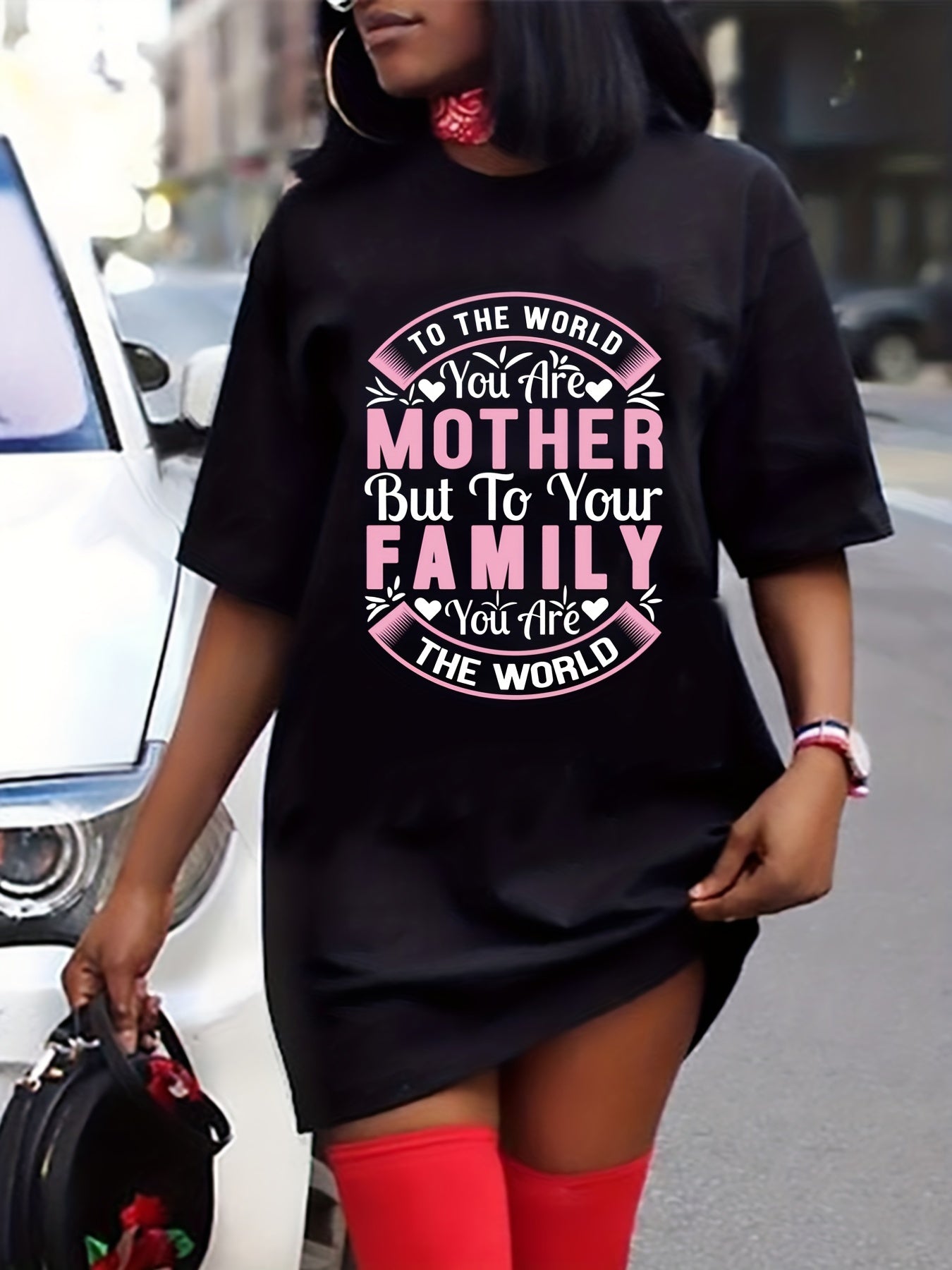 Mother's Casual Dress Women's Plus Tee Dress