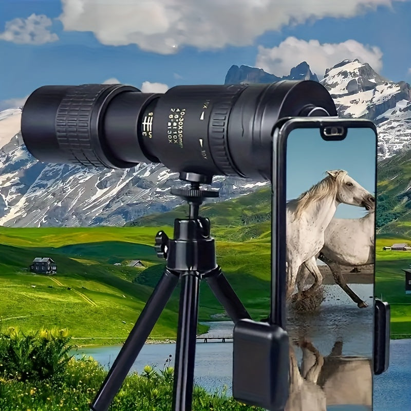 High-Powered Monocular Telescope with Tripod and Phone Clip
