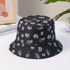 Skull Pattern Fisherman Hat European N Street Hip hop Hat Summer Sun Visor Hat