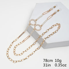 Bronze Glasses Chain Pendant Mask Earphone Holder Necklace