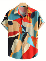 Men's Block Lapel Short Sleeve Shirt