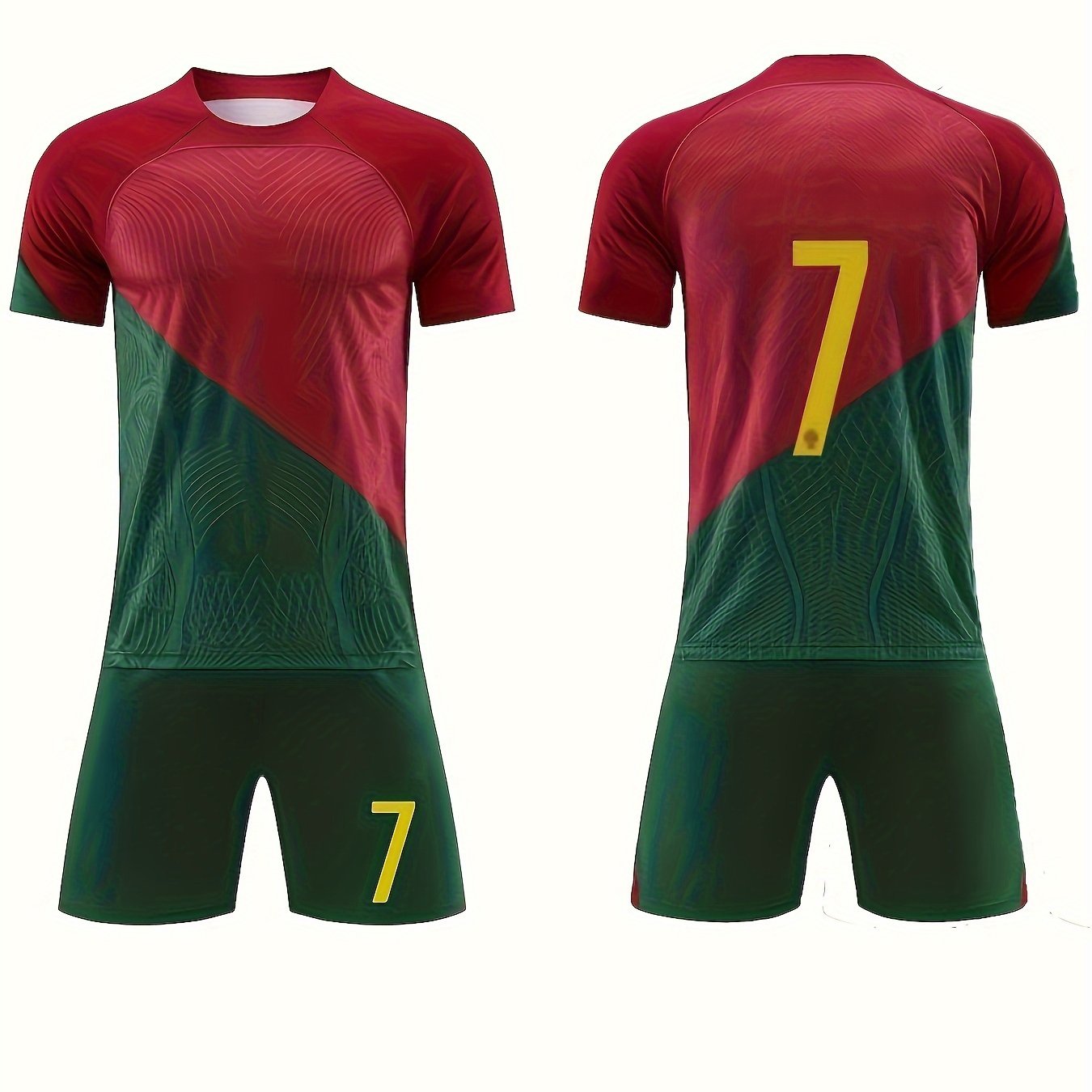 Girls Boys 7 Print Football Jersey Set Comfy Activewear Suit