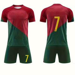 Girls Boys 7 Print Football Jersey Set Comfy Activewear Suit