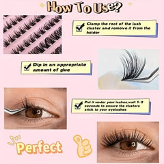 240pcs Clusters Lashes Kit With Bond Sealant Tweezer 0 07 D Curling Mix 9 16mm