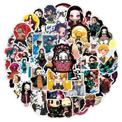 50pcs Anime Themed Waterproof Vinyl Stickers - Laptop, Skateboard, Luggage Decal
