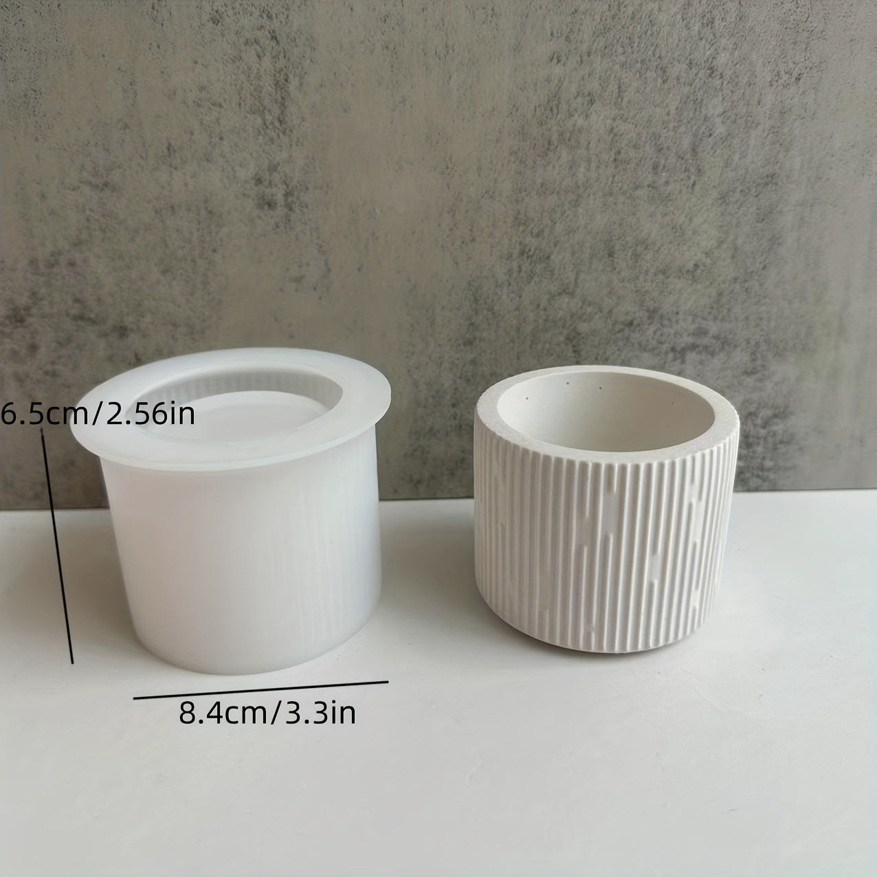 Line Striped Flower Pot Silicone Mold for Aromatherapy Wax Candle Holder