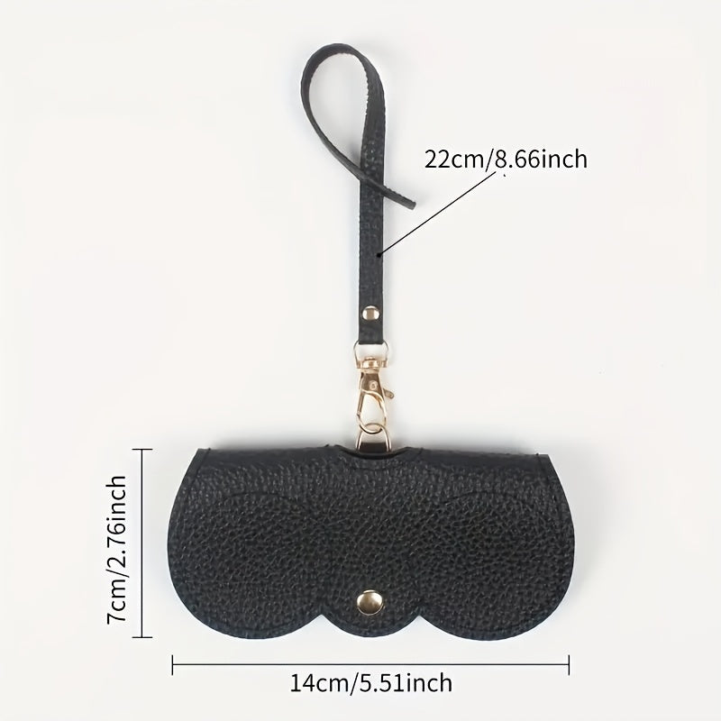 Lychee Embossed Glasses Cover Hanging PU Leather Sunglasses Reading Glasses Bag