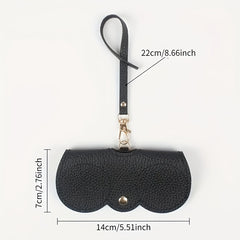 Lychee Embossed Glasses Cover Hanging PU Leather Sunglasses Reading Glasses Bag