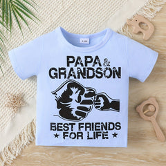 Cute Papa & Grandson Matching Tees for Summer