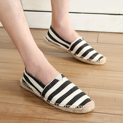 Striped Pattern Espadrille Flat Shoes Women's Footwear