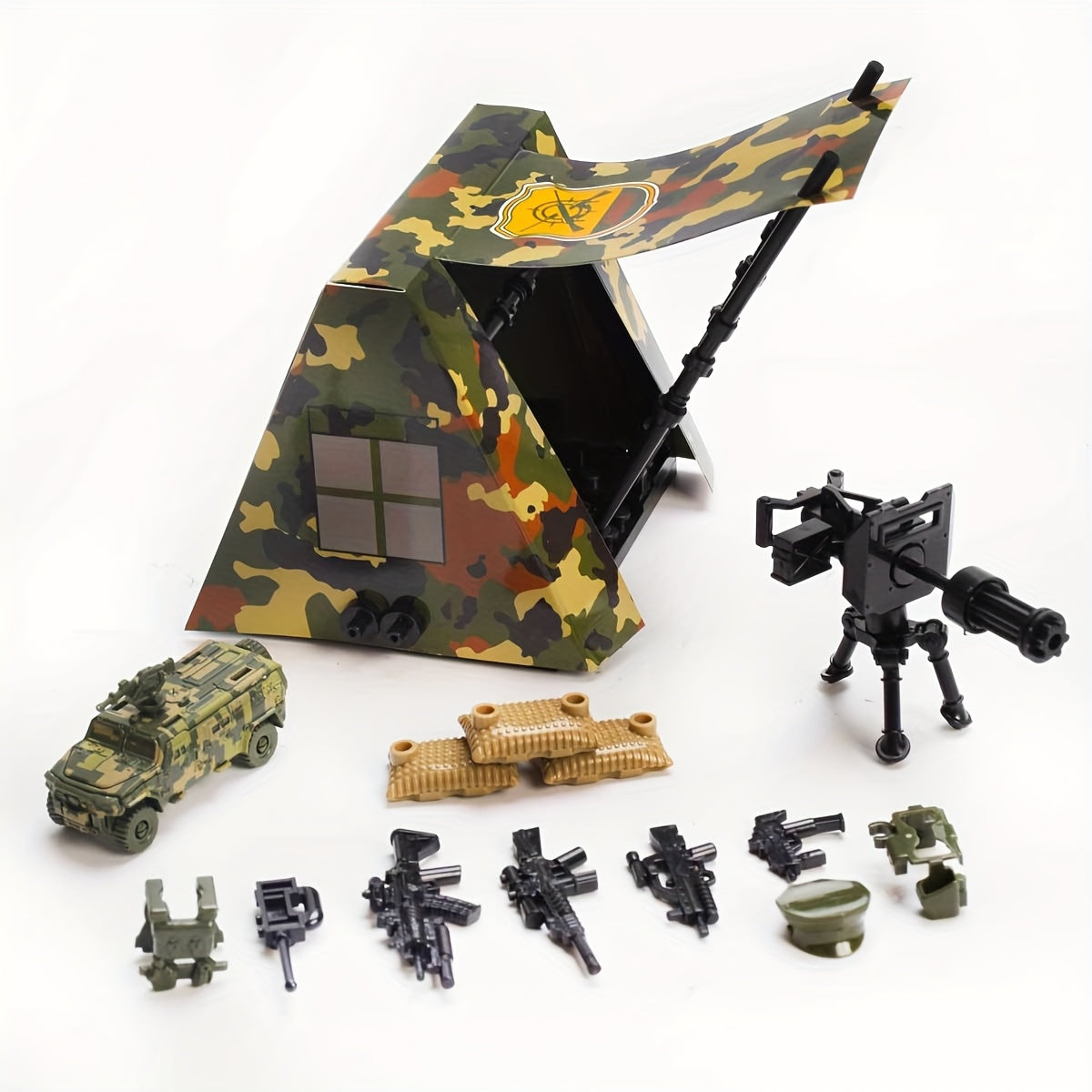 Tent Base Tank Outdoor Equipment Building Block Scene Birthday