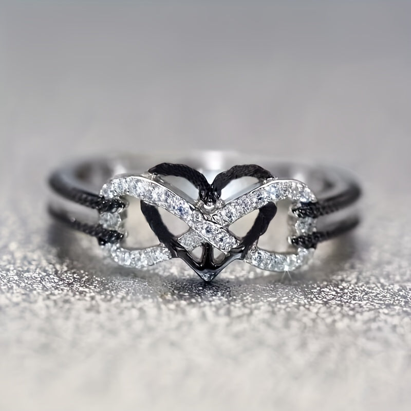 Heart Ring Rhinestones Ladies Accessories