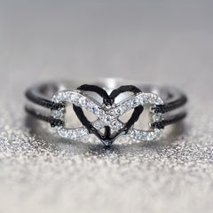Heart Ring Rhinestones Ladies Accessories