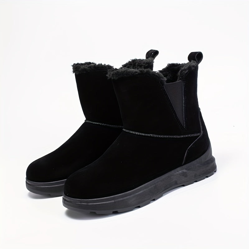 Women's Solid Platform Snow Boots Casual Plush Warm Shoes