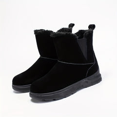 Women's Solid Platform Snow Boots Casual Plush Warm Shoes