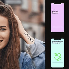 Pink Rose Pattern Temporary Tattoo Sticker