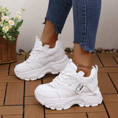 Women's Waterproof Platform Sneakers Round Toe Chunky Shoes