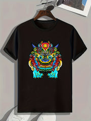 Monster Print Men's Graphic T shirt for Summer