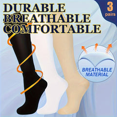 3 Pairs Anti-Slip Compression Socks for Outdoor Activities