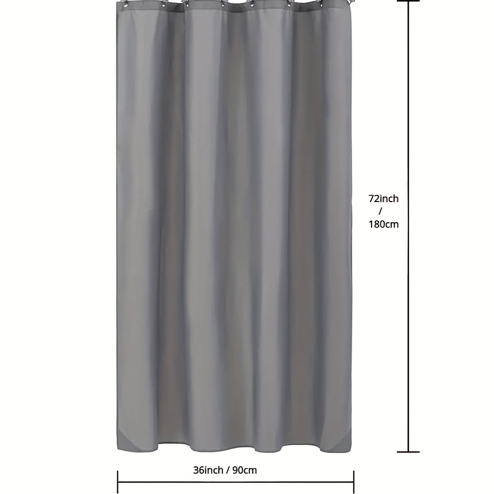 Waterproof Light Gray Shower Curtain with Plastic Hooks