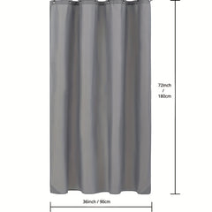 Waterproof Light Gray Shower Curtain with Plastic Hooks