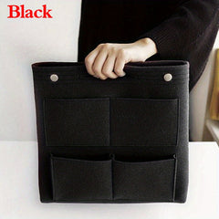 Portable Insert Bag Large Capacity Handle Storage Felt Cosmetic Bag