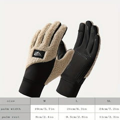 Men's Thickened Outdoor Sports Gloves Windproof Touch Screen Knitted Gloves