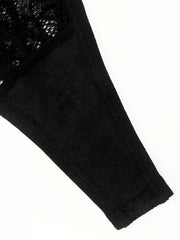 Floral Lace Mesh Thongs Semi-sheer Intimates Panties