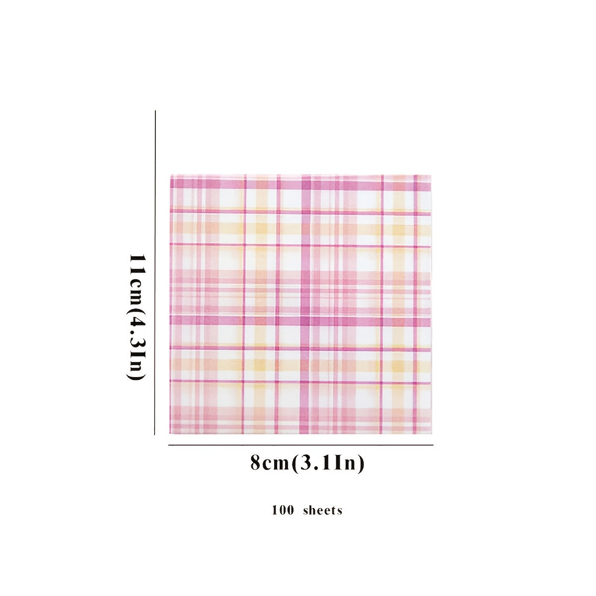 100 Sheets Plaid Pad 4 3 In 8 Cm Students Journal Material Paper