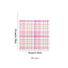 100 Sheets Plaid Pad 4 3 In 8 Cm Students Journal Material Paper