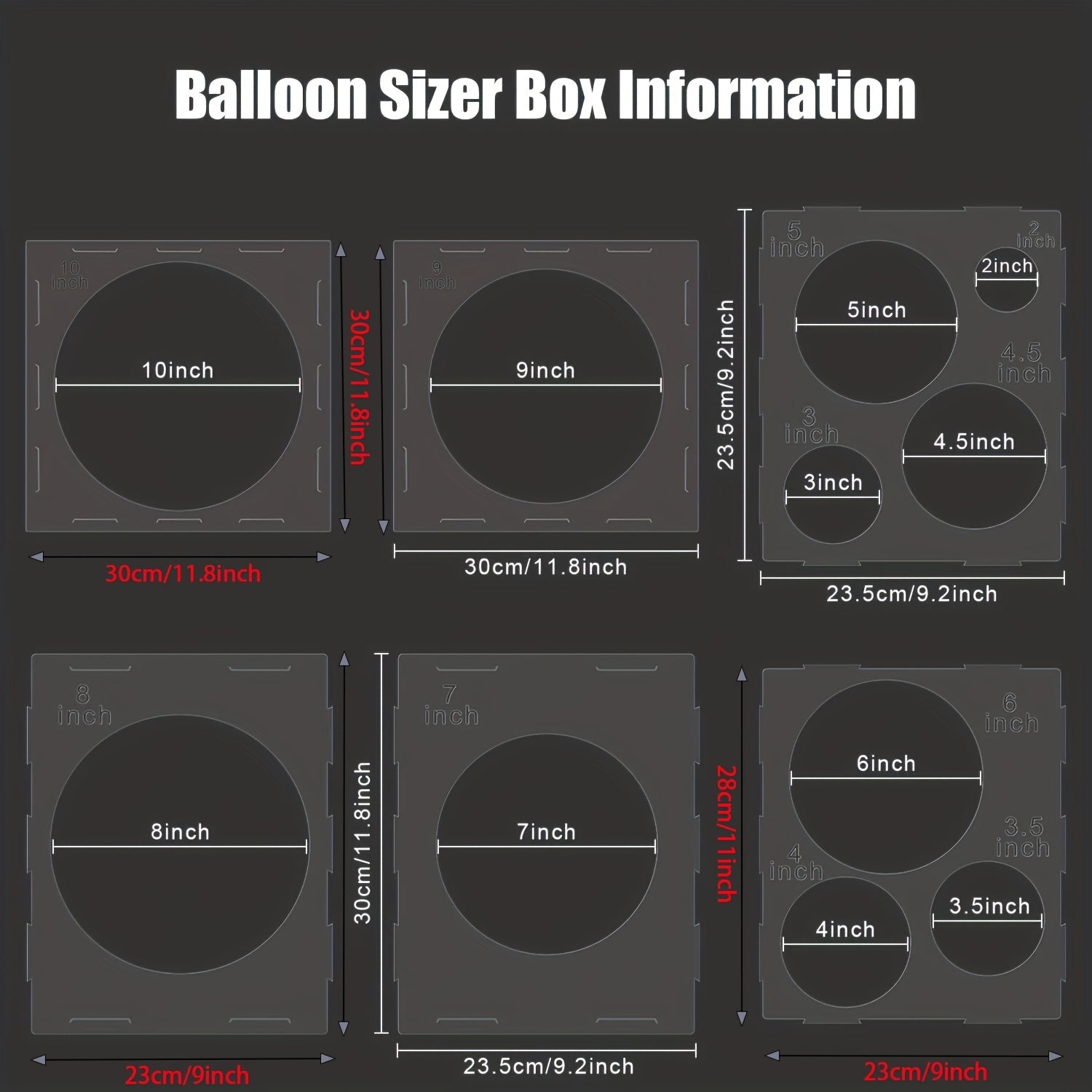 11 Holes Collapsible Balloon Sizer for Party Decor