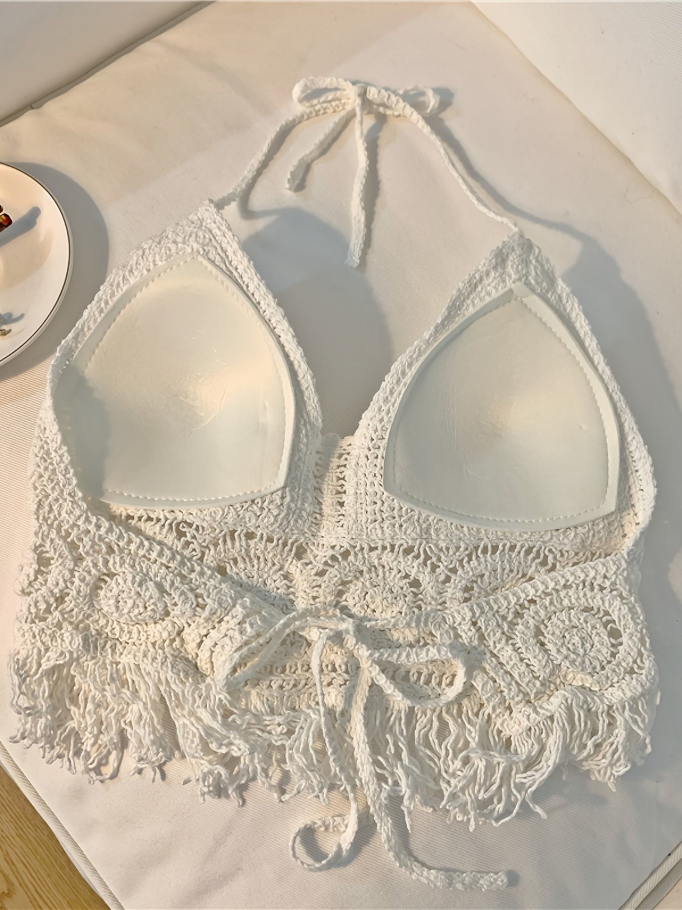 Tassels Crochet Halter Top for Vacation Beach